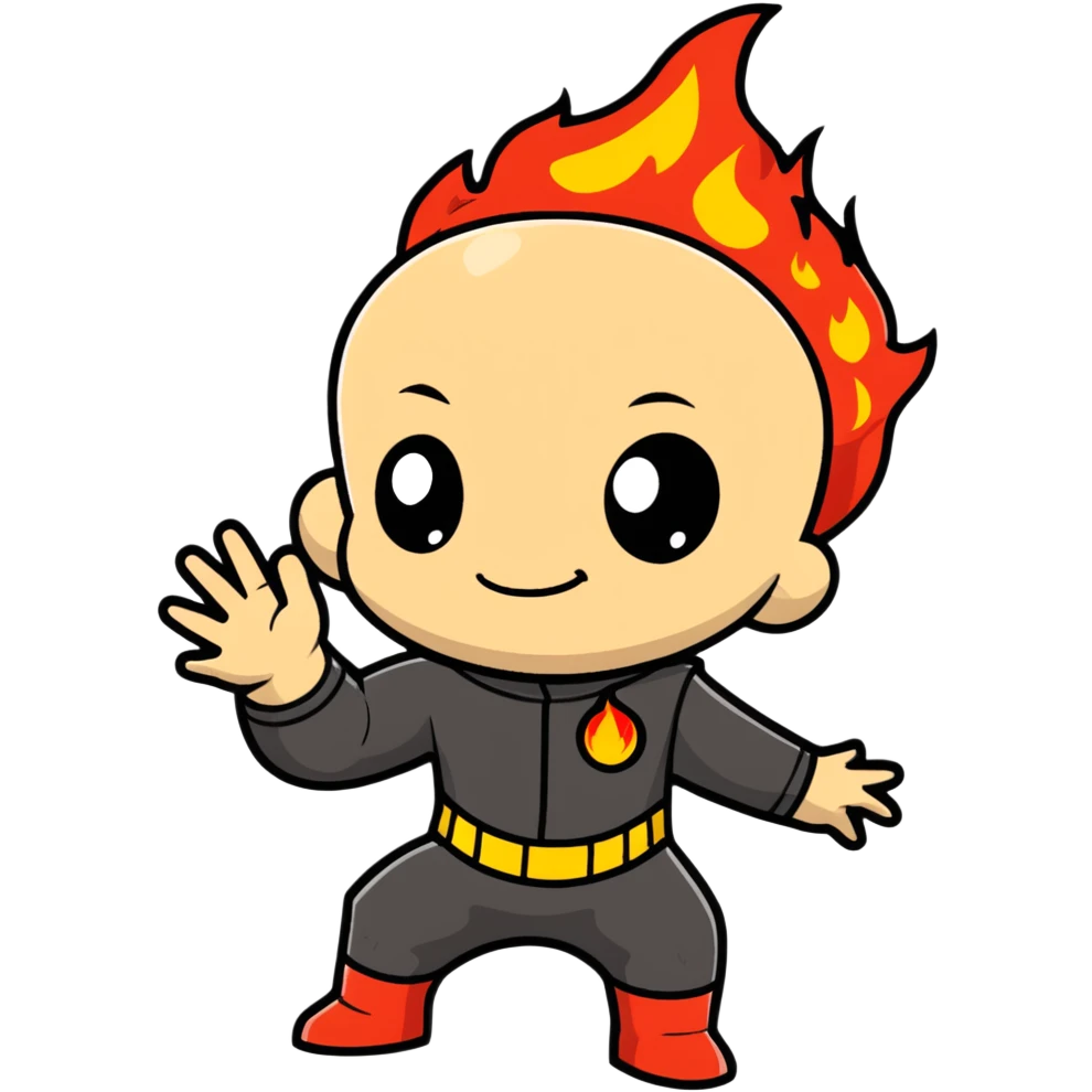 baby Jack Jack with fire powers emoji