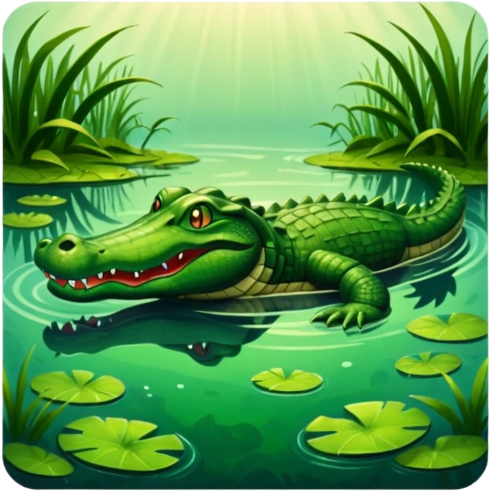 Alligator swimming in a swamp emoji