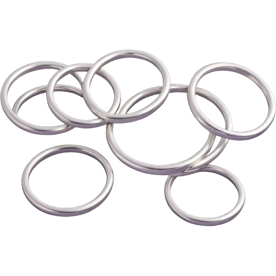 3D circular pattern, four interconnected silver rings, Audi style, no brand name emoji