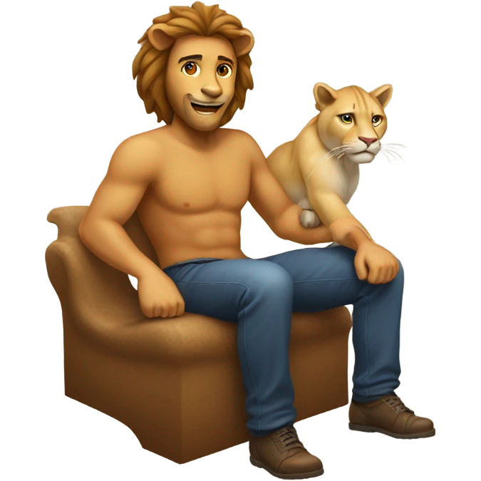 Man riding cat  emoji