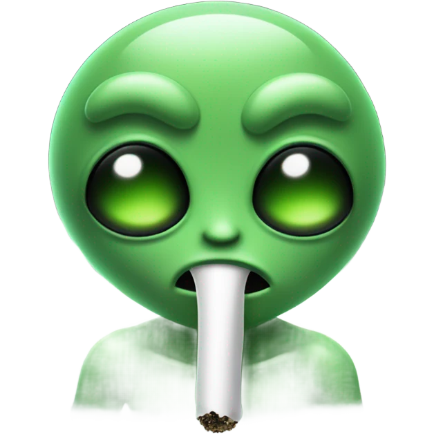 alien smoking weed emoji