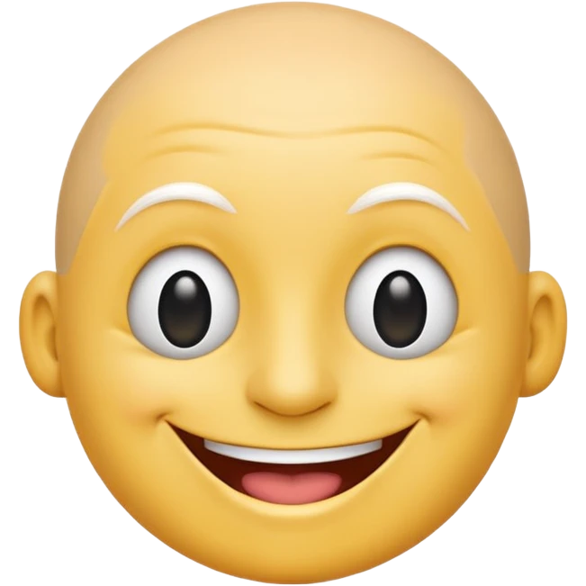 сгенерируй смайлик красавчик лысая голова с модным чубчиком emoji