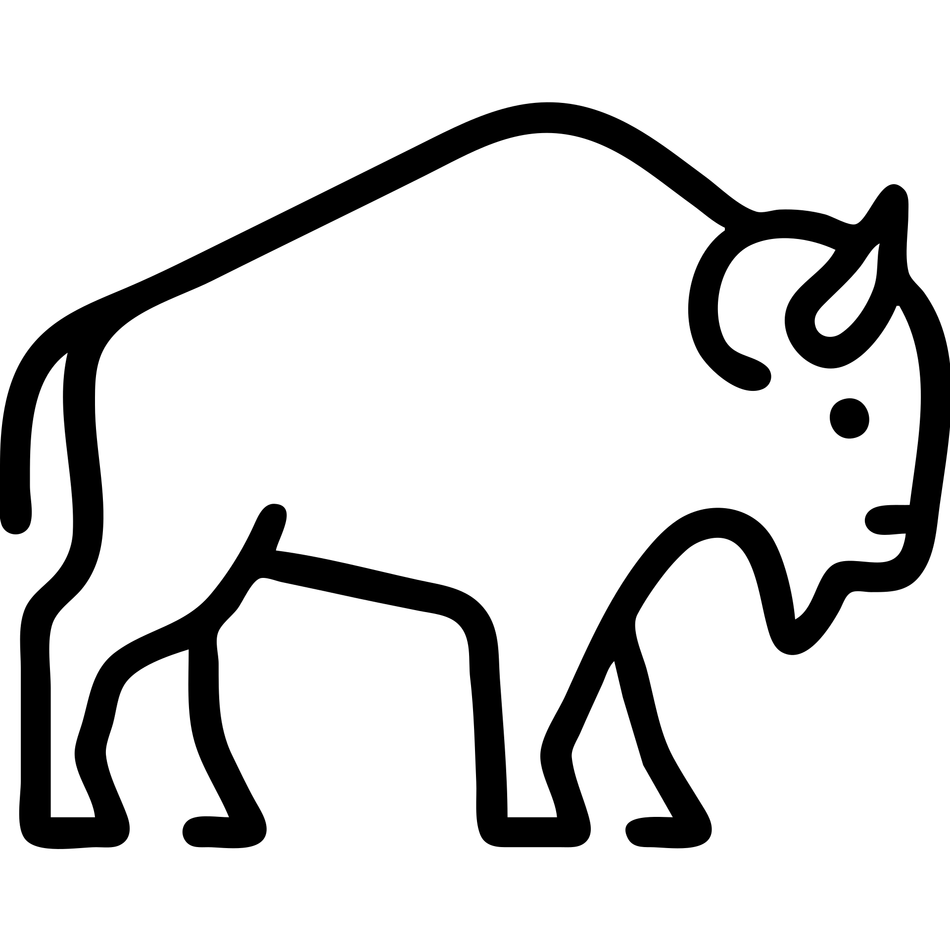 simple bison icon, minimalist and bold, clean black outlines, no fill, modern icon style emoji