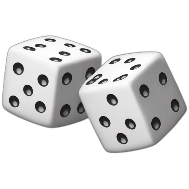 Rolling square  two dices (black & white) on air emoji