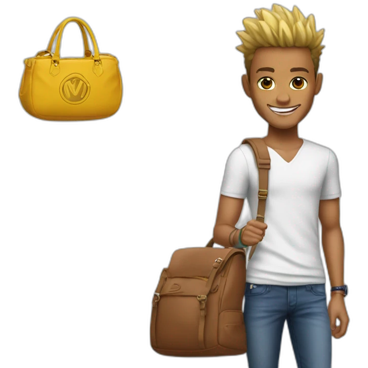 Neymar avec un sac de winx emoji