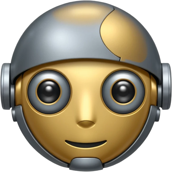 round  robot,one-eye, half body emoji