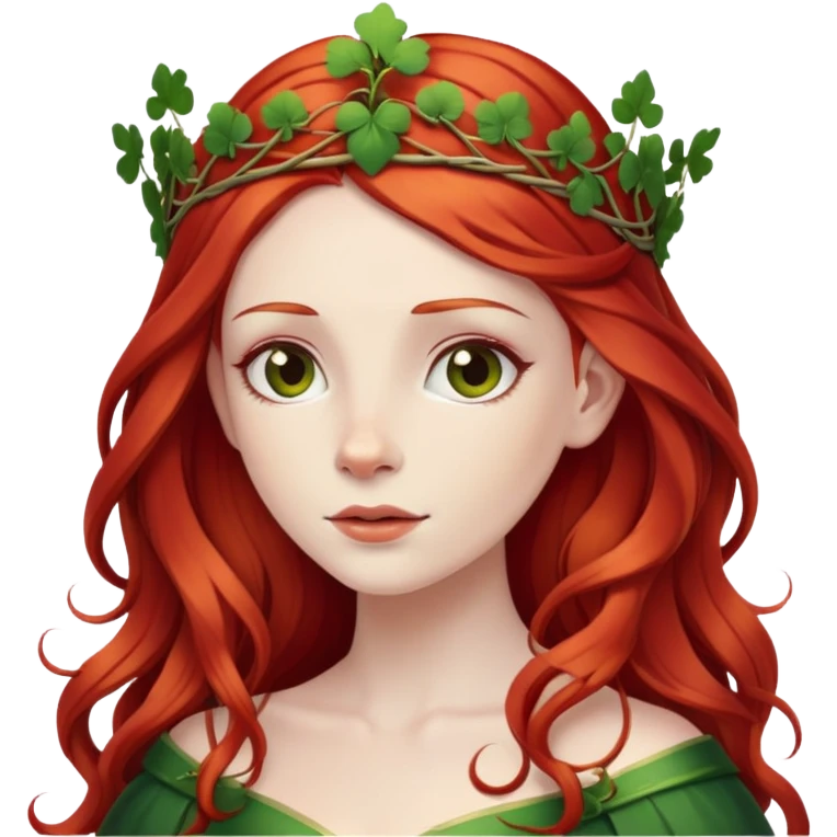 irish princess with crown of vines and red hair emoji