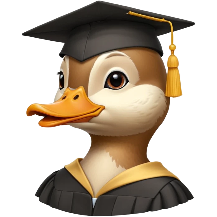 Mallard duck graduation cap emoji