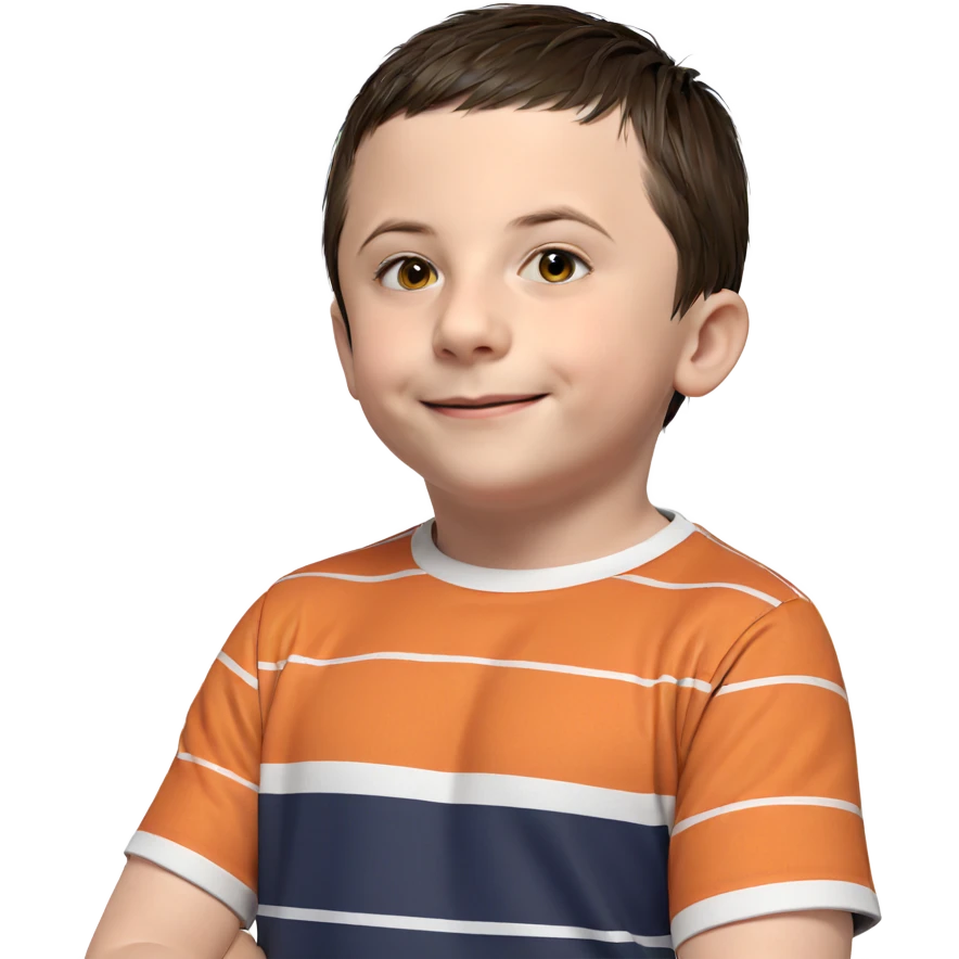 happy boy in striped shirt emoji