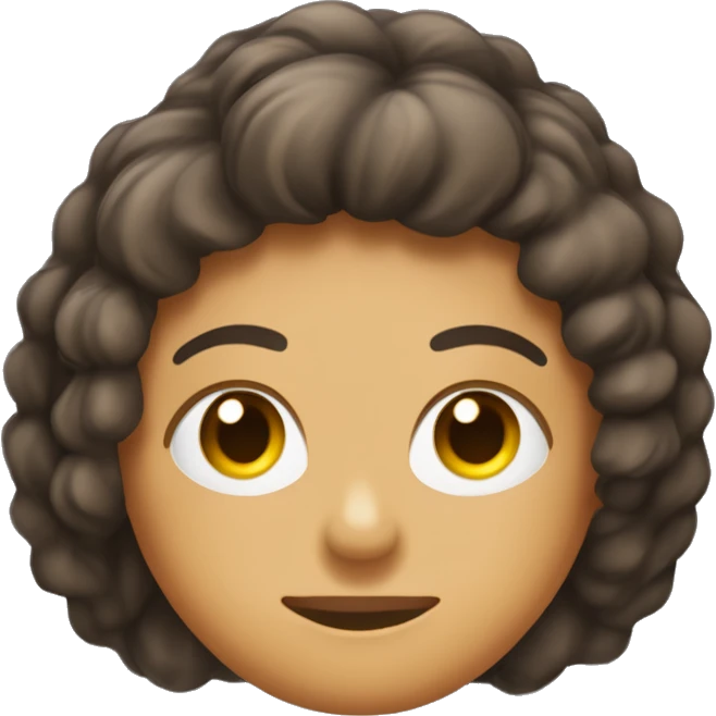 Um humano de pele clara, com olhos um pouco caídos, nariz um pouco grande e cabelo castanho e curto. com moletom. emoji