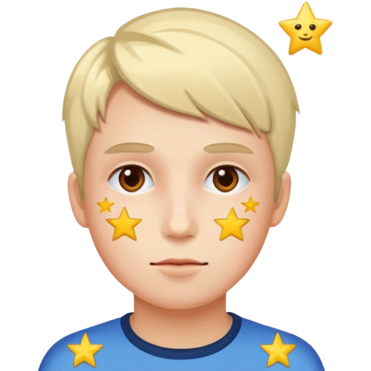 person with star stickers on their faces emoji