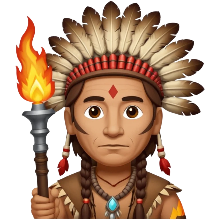 Indian chief with add on fire emoji