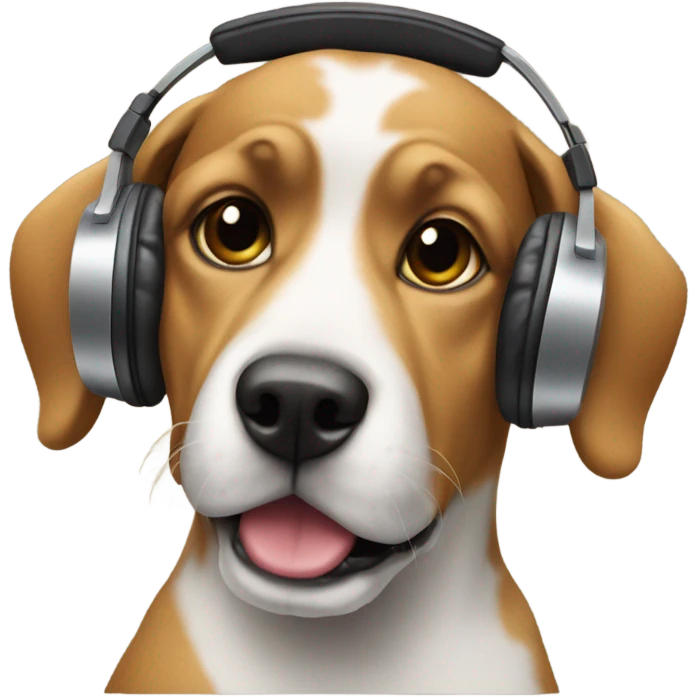 Dog as a DJ emoji