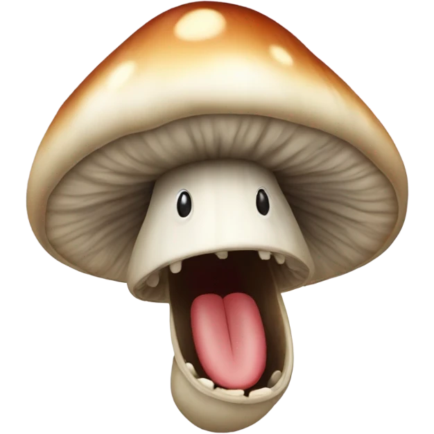 Mushroom with screaming face emoji