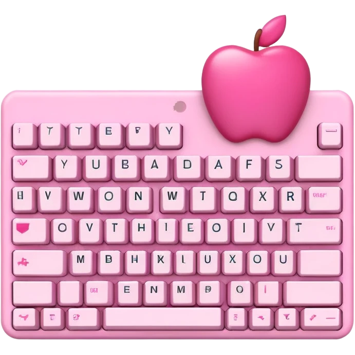 Custom mechanical keyboard pink apple  emoji