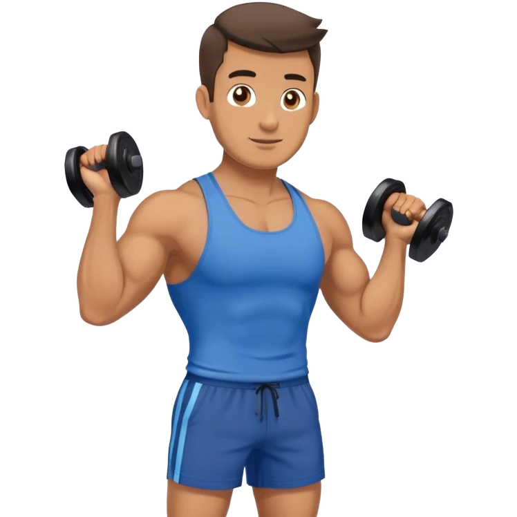 fit man with blue shorts holding kettlebell emoji