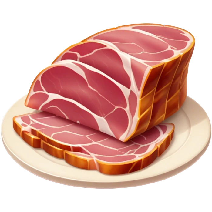 Cinematic Realistic Jam√≥n Serrano Dish Emoji, depicted as delicate, air-cured ham sliced thinly rendered with detailed textures and natural, inviting lighting. emoji