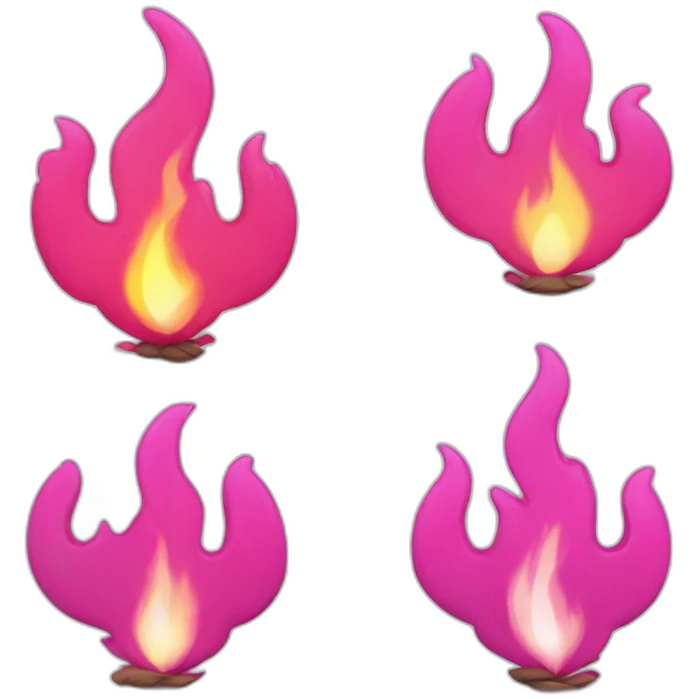 pink fire flames vector art emoji