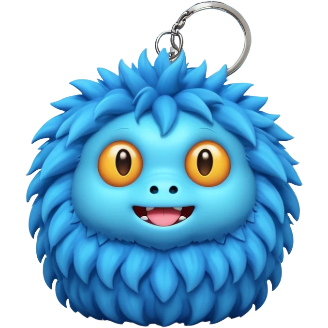 Fluffy cute monster keychain emoji