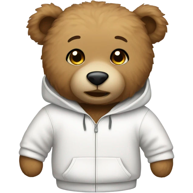 Teddy Bear wearing a white sweatshirt  emoji