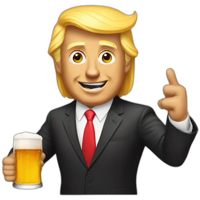 trump avec une biere emoji
