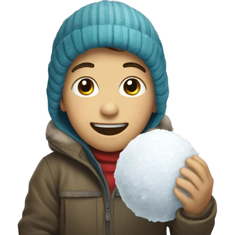 Boy witg snowball emoji