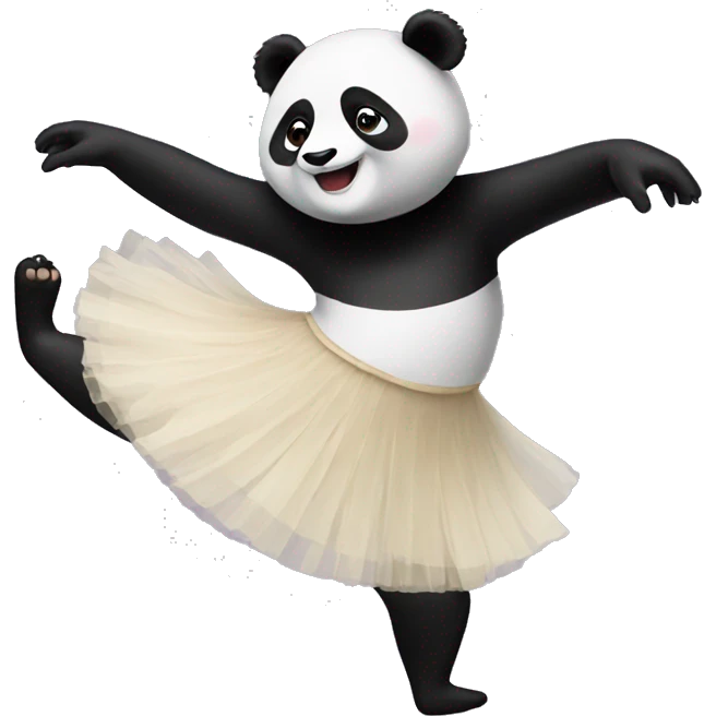 Panda dances ballet emoji