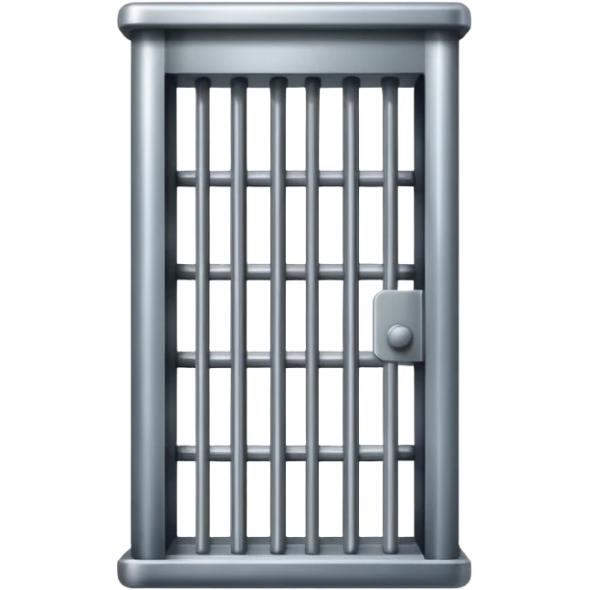 If there was a jail cell emoji in iOS, how would you design and iOS style emoji. Create an jail cell emoji with no prisoner. (Not a cage must be 4 rods facing) emoji