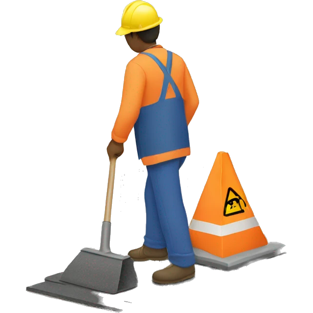Worker paving a road  emoji