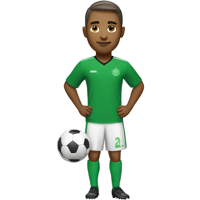 A soccer player with a green shirt  emoji