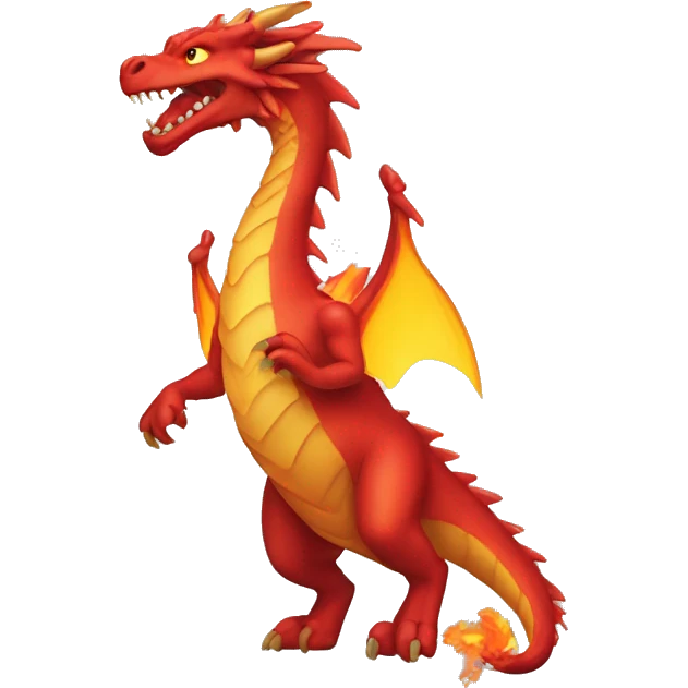 Dragón rojo escupiendo fuego  emoji