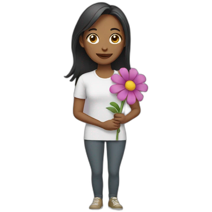 Women holding a flower emoji