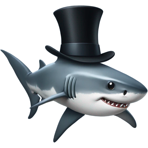 shark with tophat emoji