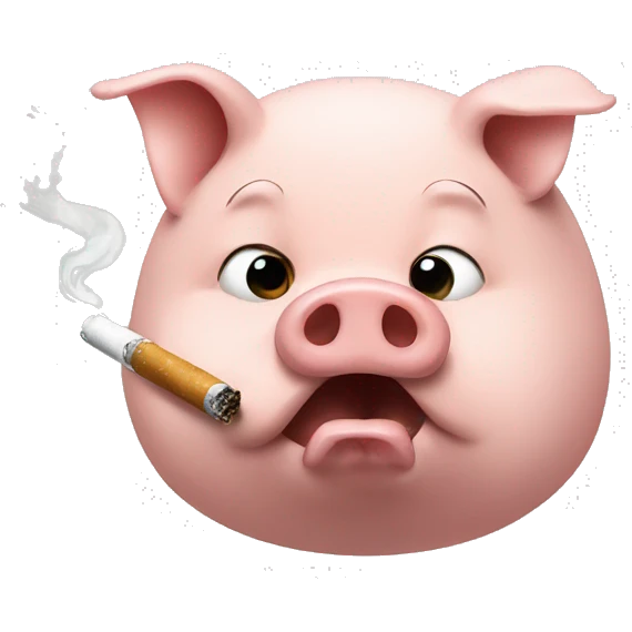 Pig smoking a cigarette  emoji