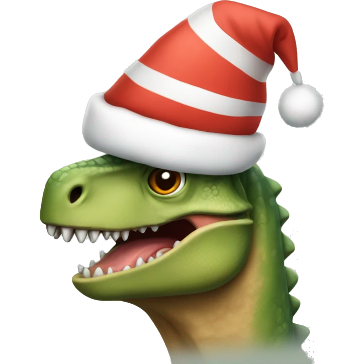 Dinosaur with Christmas hat  emoji