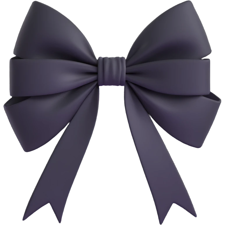 Black white gothic bow effect emoji