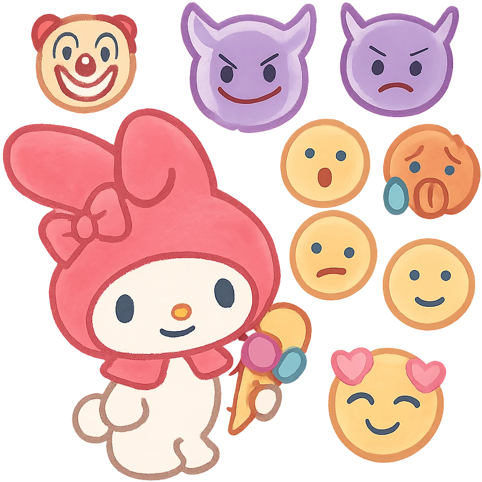 My melody, Sanrio Holding a ice cream ￼￼ emoji