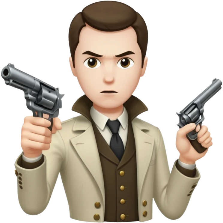 man killing himself with a revolver emoji