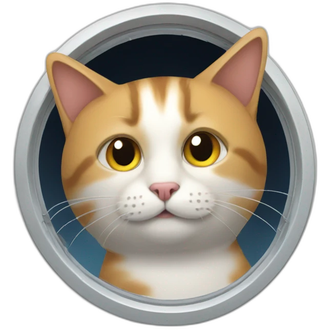 a cat in a rocket window emoji