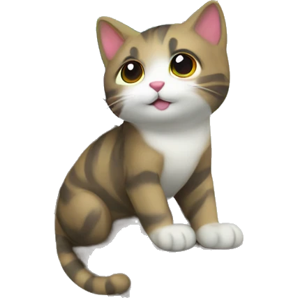 Rainbow cat on a tree emoji