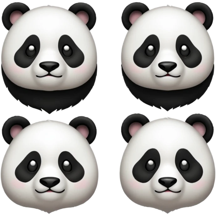 I want 3 panda emojis. One facing right, next one right going up, next one right going down emoji