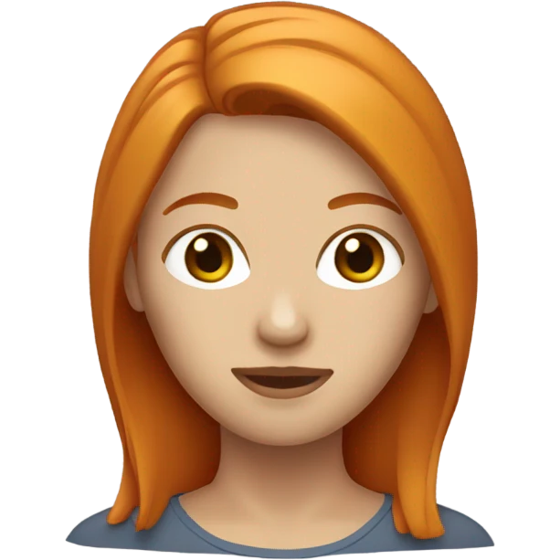 ginger woman  straight hair bob emoji