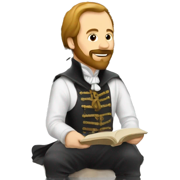 Shakespeare sitting on the Eiffel Tower  emoji