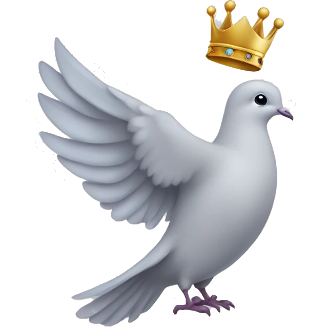 Dove with crown emoji