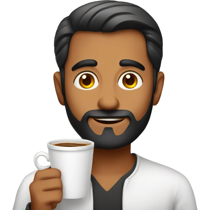 desi man with coffee emoji