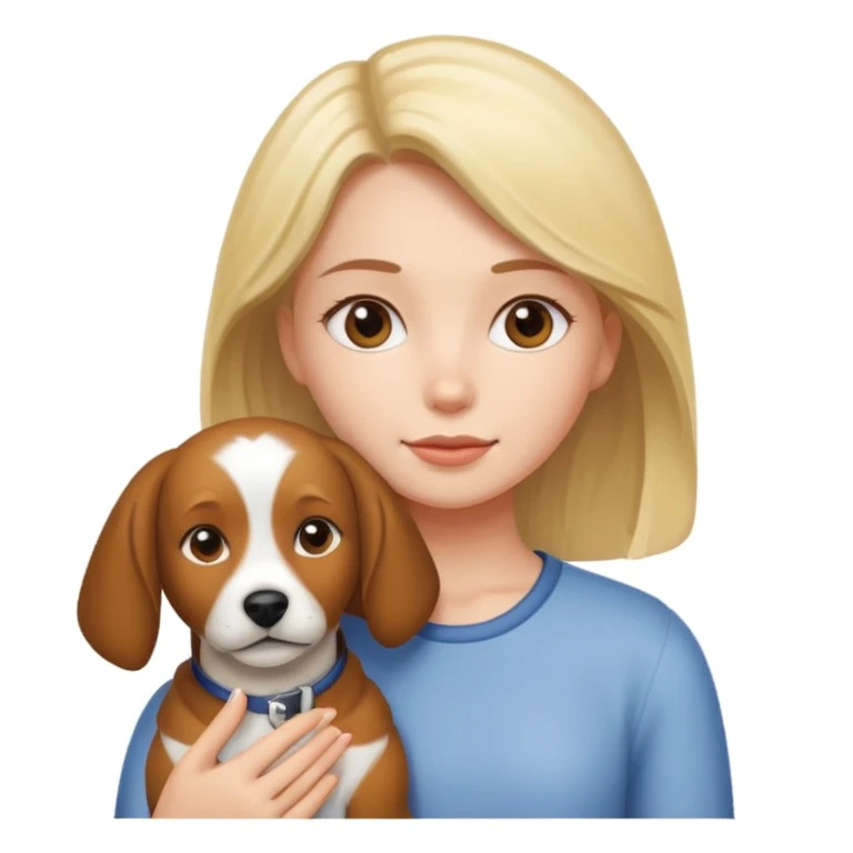 girl and her pet dog emoji