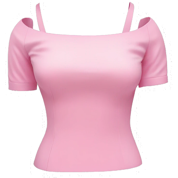Realistic isolated light bubblegum pink cut out off the shoulder fitted dressy blouse. emoji