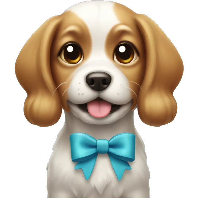 cute dog with bow emoji