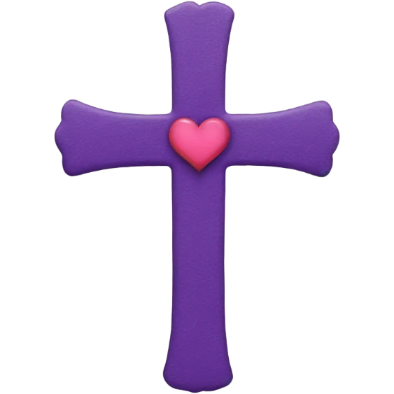 Cross and heart  emoji