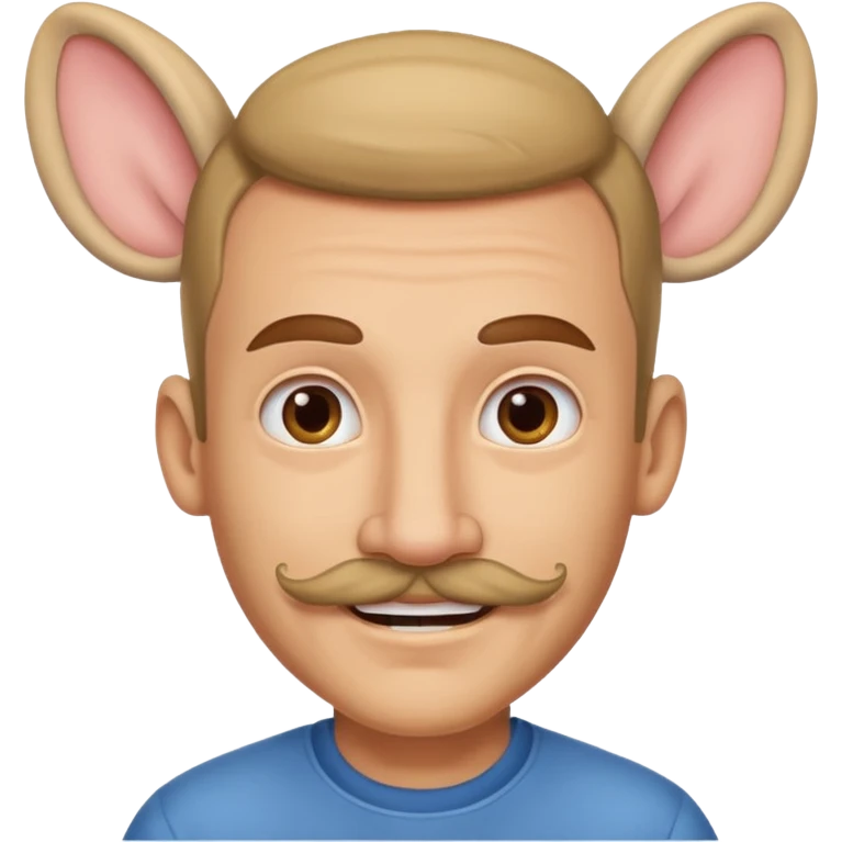 pig huge ears man with mustache emoji